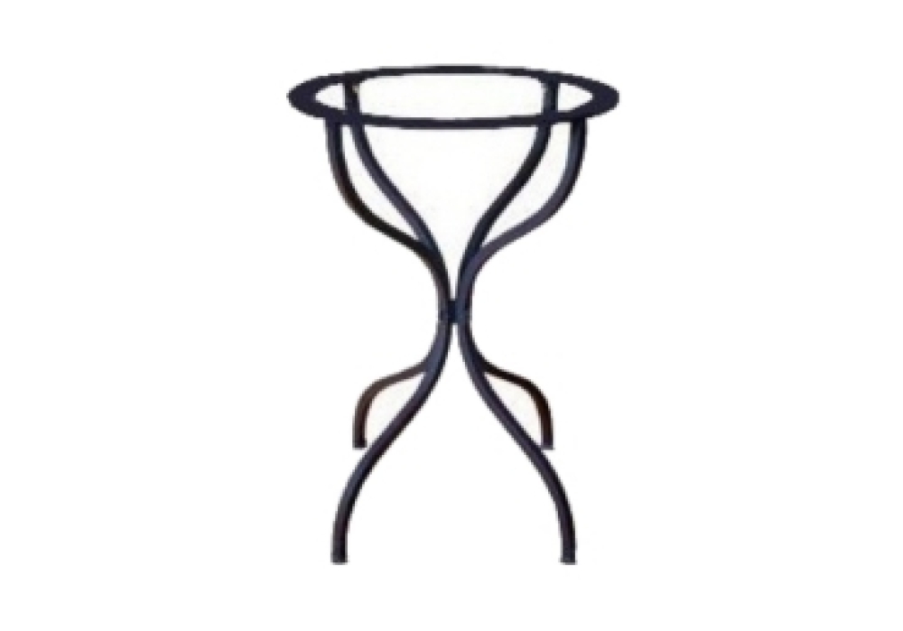 Table ronde en pierre de lave avec plateau en majolique peinte à la main – résistante au gel et aux intempéries